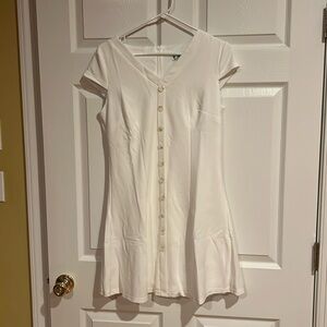 White Zipper Dress Large New With Tags